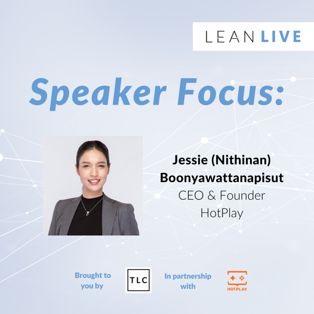 Promotional image of Lean Live guest speaker Jessie (Nithinan) Boonyawattanapisut