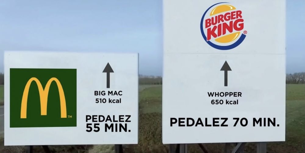 Screenshot of 2016 Burger King vs. McDonald's ad by Burger King's media agency Buzzman.